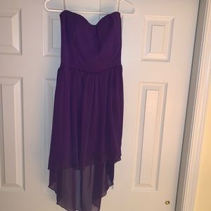 purple high low dress